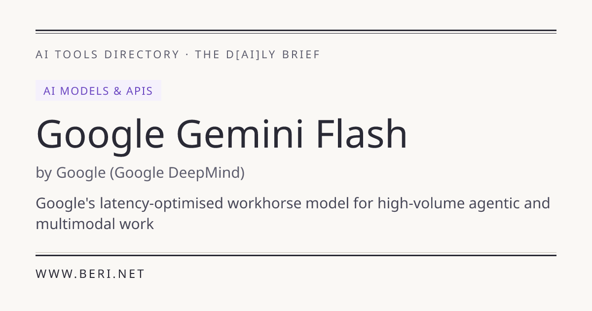 Google Gemini Flash - AI Tools Directory | THE D[AI]LY BRIEF